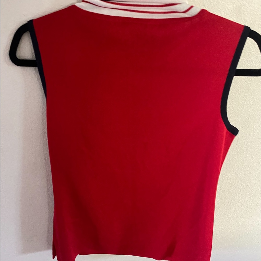 Misook Red & White Striped Knit Top Size XS - Picture 2 of 5